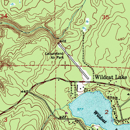 Topographic Map of Leisureland Airpark, WA