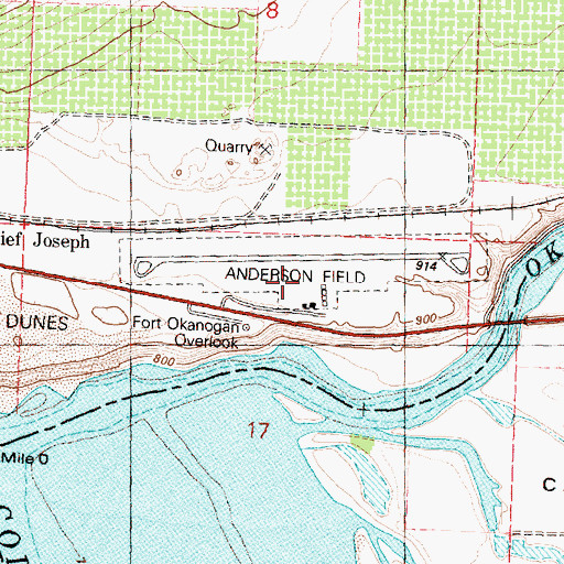 Topographic Map of Anderson Field, WA