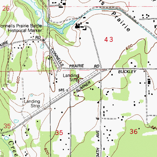 Topographic Map of Flying H Ranch Airport, WA