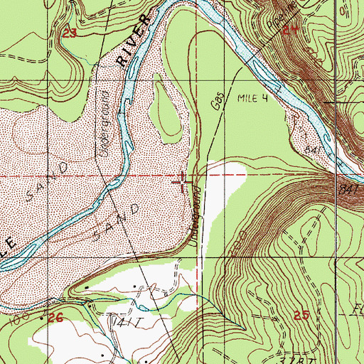 Topographic Map of Flying K Ranch Airport, WA