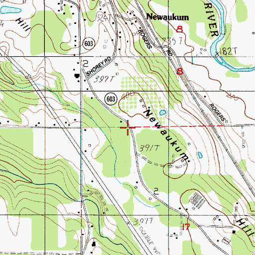 Topographic Map of Hartley Airport, WA
