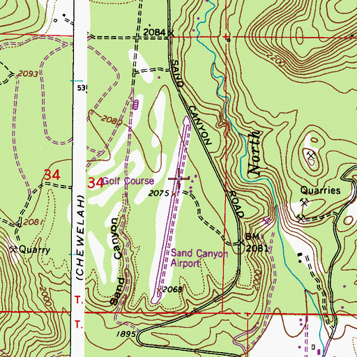 Topographic Map of Sand Canyon Airport, WA