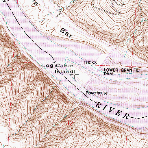Topographic Map of Lower Granite Dam Heliport, WA