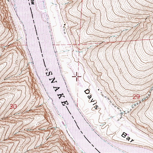 Topographic Map of Lower Granite State Airport, WA