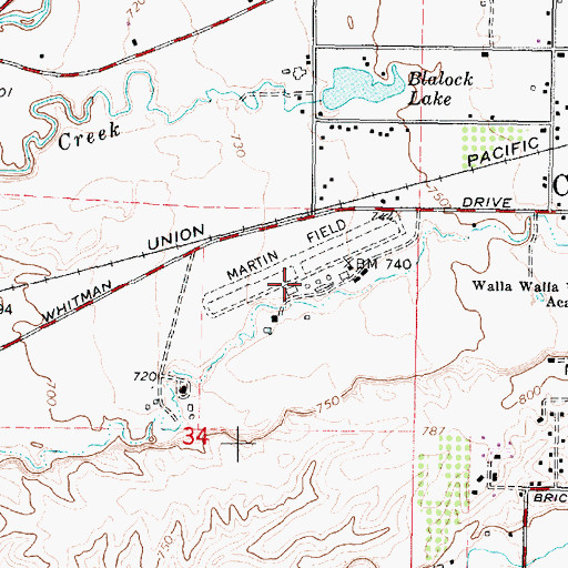 Topographic Map of Martin Field, WA