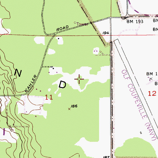Topographic Map of Coupeville Airpark, WA