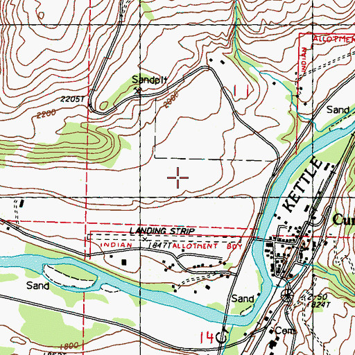 Topographic Map of Curlew Airport (historical), WA