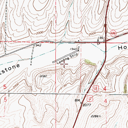 Topographic Map of Dayton Airport (historical), WA