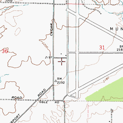 Topographic Map of Deer Park Airport, WA