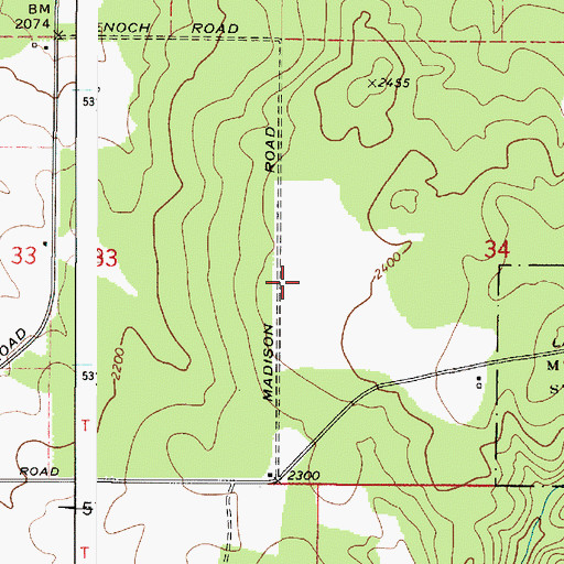 Topographic Map of Mount Spokane West Airpark (historical), WA