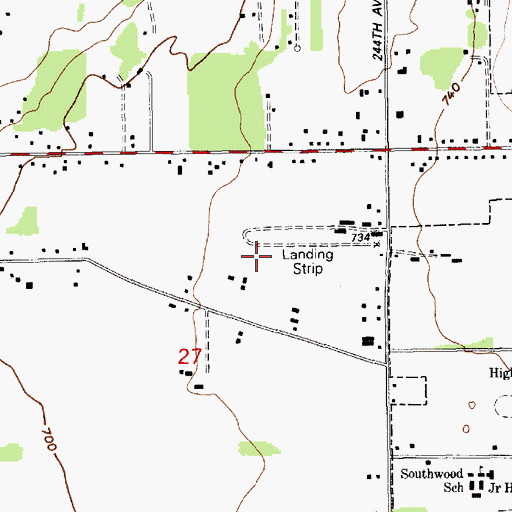 Topographic Map of Enumclaw Airport, WA