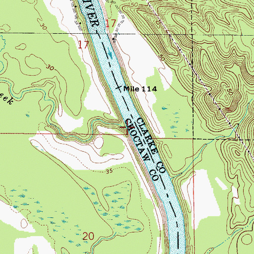 Topographic Map of Seyouyah Creek, AL