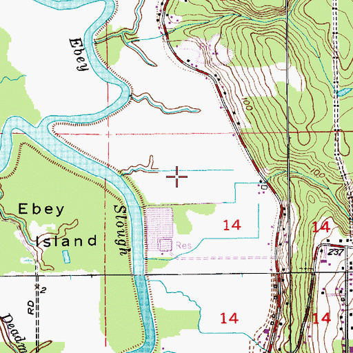 Topographic Map of Heineck Farm Airport, WA