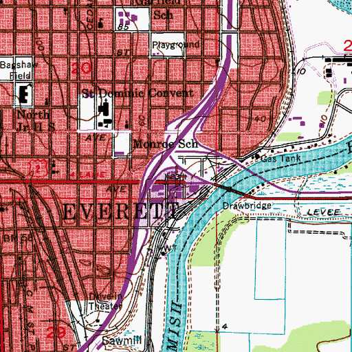 Topographic Map of Calkins Equipment Company Heliport, WA
