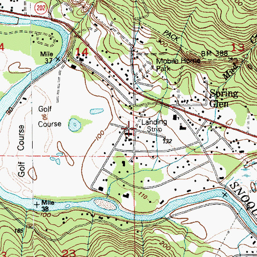 Topographic Map of Fall City Airport, WA