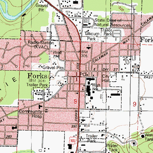 Topographic Map of Department of Natural Resources Heliport, WA