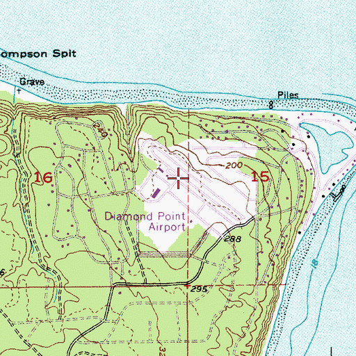 Topographic Map of Diamond Point Airstrip, WA
