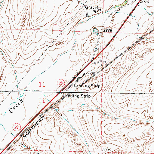 Topographic Map of Hanes Airport, WA