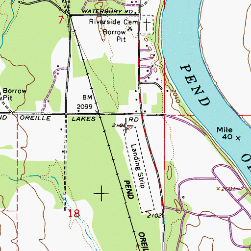 Topographic Map of Ione Municipal Airport, WA
