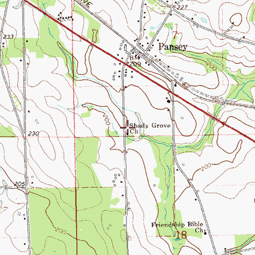 Topographic Map of Shady Grove Church, AL