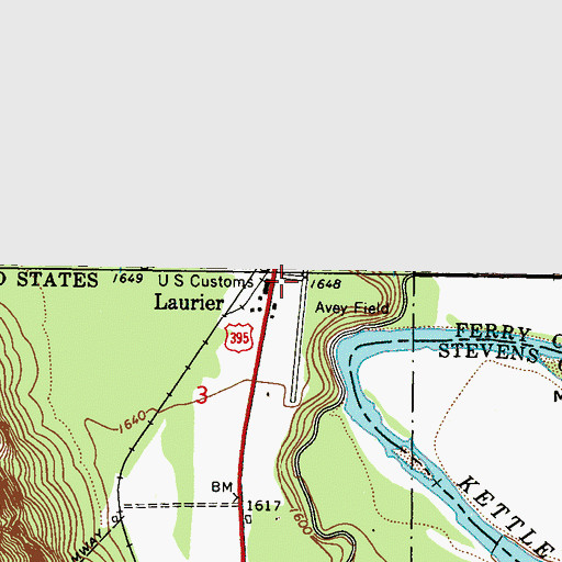 Topographic Map of Avey Field, WA