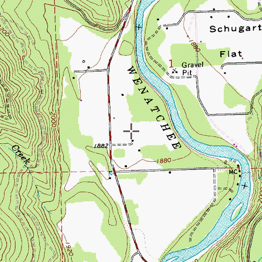 Topographic Map of Pearly Gates Ranch Airport (historical), WA
