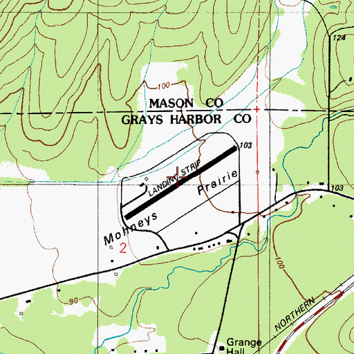 Topographic Map of Bear Valley Skyranch Airport, WA