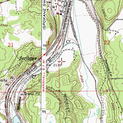 Topographic Map of Magpie Flats Heliport, WA