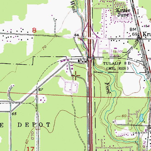 Topographic Map of Boeing-Tulalip Heliport, WA