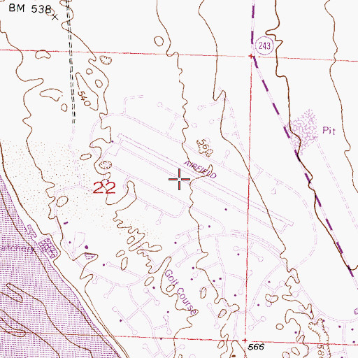 Topographic Map of Desert Aire Airport, WA