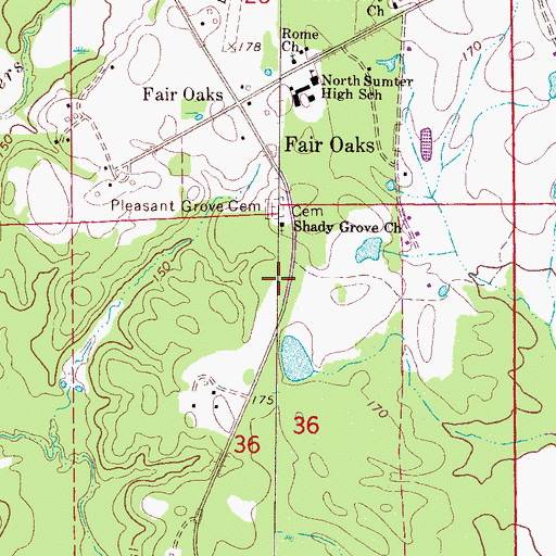 Topographic Map of Shady Grove Church, AL