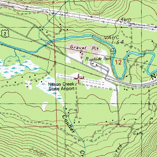 Topographic Map of Nason Creek State Airport (historical), WA
