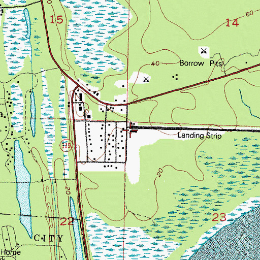Topographic Map of Hogan's Corner Airport, WA