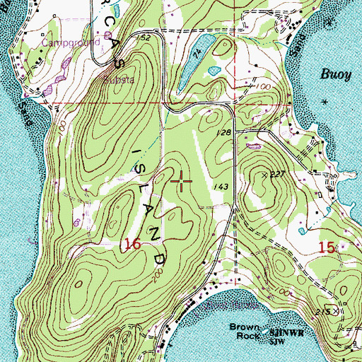 Topographic Map of Deer Point Airport (historical), WA