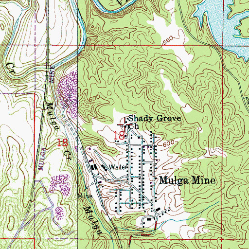 Topographic Map of Shady Grove Baptist Church, AL