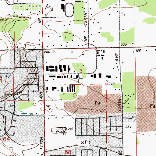Topographic Map of Clark County Airport (historical), WA