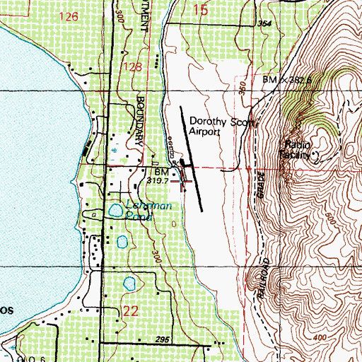 Topographic Map of Dorothy Scott Airport, WA