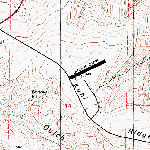 Topographic Map of Scott Seed Farm Airport (historical), WA