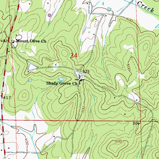 Topographic Map of Shady Grove Church, AL