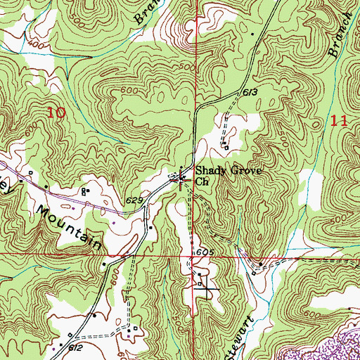 Topographic Map of Shady Grove Primitive Baptist Church, AL