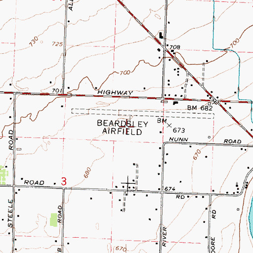 Topographic Map of Prosser Airport, WA