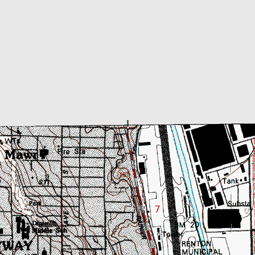 Topographic Map of Will Rogers Wiley Post Meml Seaplane Base, WA