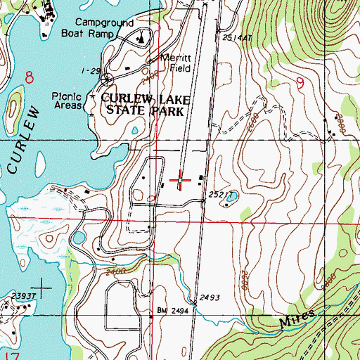 Topographic Map of Ferry County Airport, WA