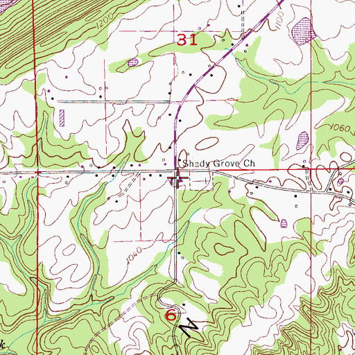 Topographic Map of Shady Grove Missionary Baptist Church, AL