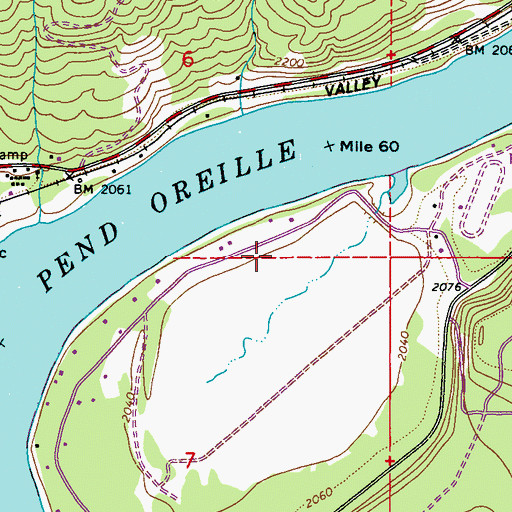 Topographic Map of River Bend Airport, WA