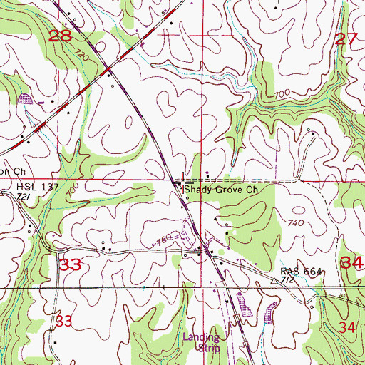Topographic Map of Shady Grove East Baptist Church, AL