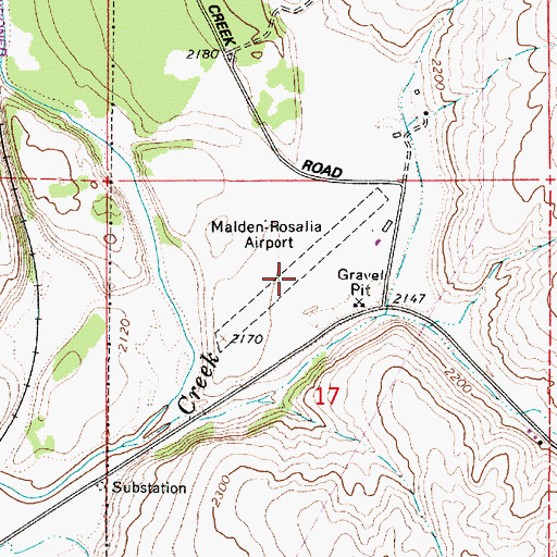 Topographic Map of Rosalia Municipal Airport, WA