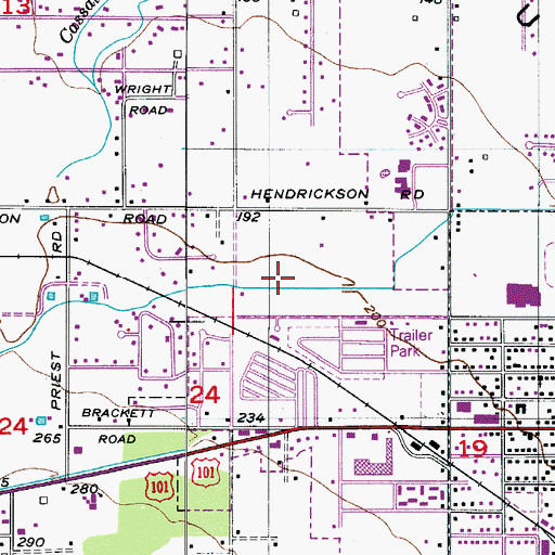 Topographic Map of O M H Airport (historical), WA