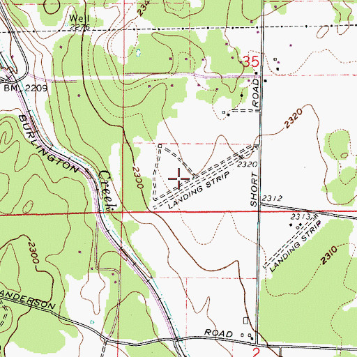 Topographic Map of Homeport Airport, WA