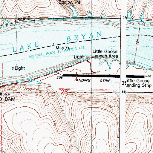 Topographic Map of Little Goose Lock and Dam Airport, WA